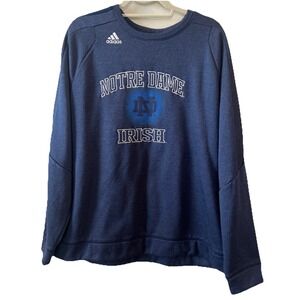Adidas Notre Dame‎ Sweatshirt Men's XL Fighting Irish Climawarm Blue NCAA Logo